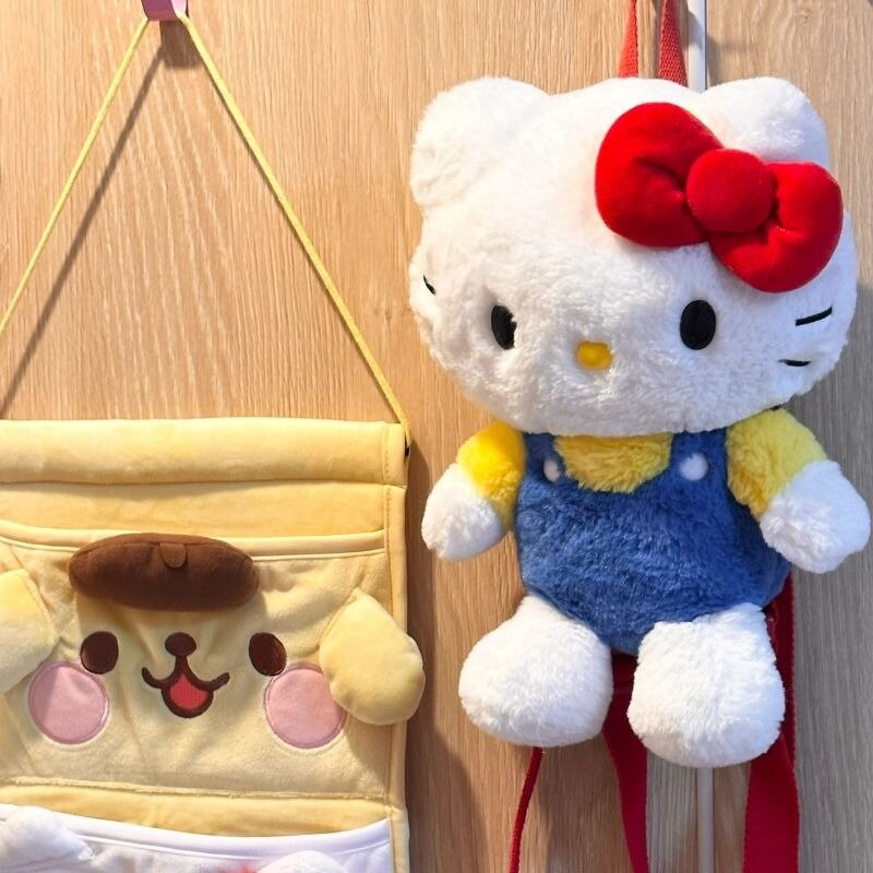 Mochila MBTI Hello Kitty para mulheres, bolsa de pelúcia fofa, moda japonesa, pequeno designer, kawaii, novo designer, 2024