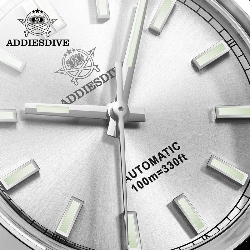 ADDIESDIVE 자동 기계식 시계 버블 미러 포트 커버, 유리 시계, 100M 다이브 야광 손목시계, 최고 브랜드, 36mm, PT5000