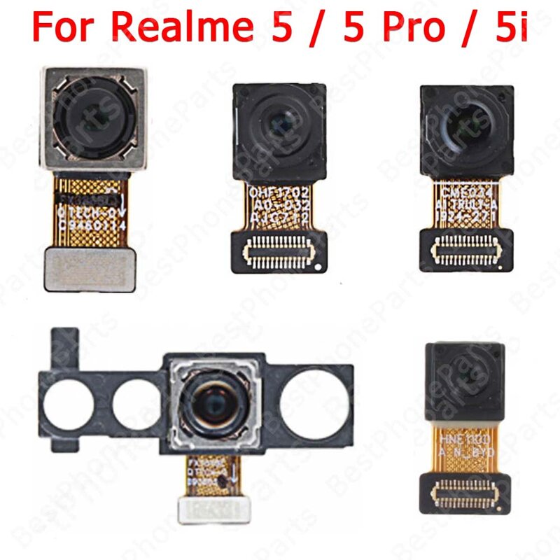 หันหน้าไปทางกล้องเซลฟี่ด้านหลังขนาดใหญ่สำหรับ Realme 5 Pro 5I 5Pro กล้องมองหลังโมดูลกล้องด้านหน้าอะไหล่สำรอง