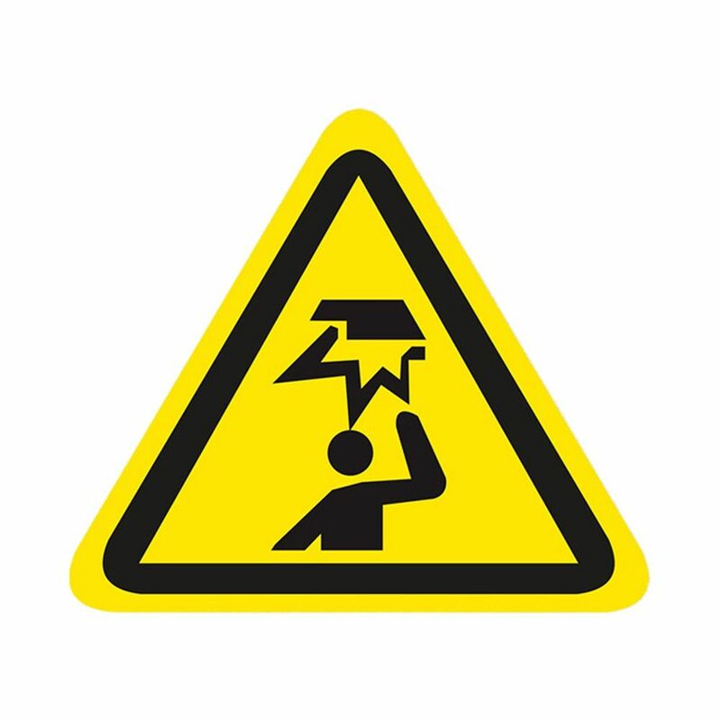 Pegatinas triangulares de PVC para aviso de seguridad, pegatinas de señales de advertencia amarillas de 50mm, a prueba de agua y aceite, 5 piezas