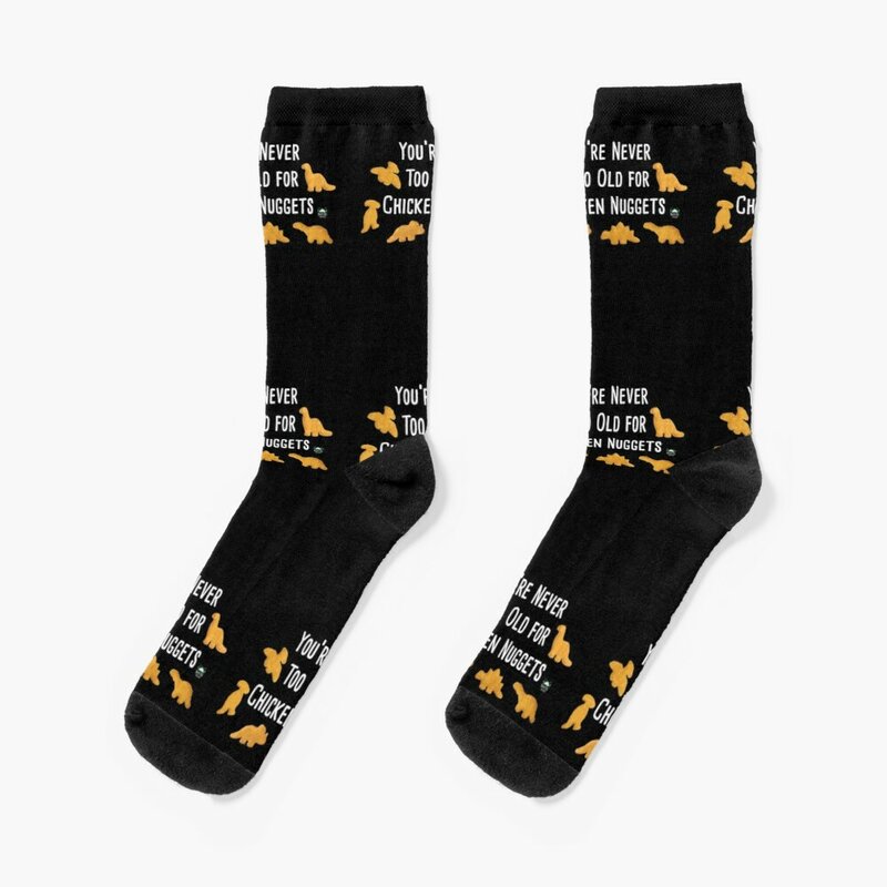 Never Too Old for Dino Chicken Nuggets calcetines para mujer calcetines de diseñador de marca