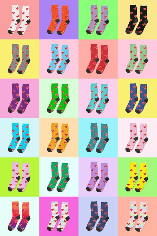Spaß benutzer definierte Socken Herz mit Ihren Fotos Männer Frauen lässig Neuheit atmungsaktive Gesichts socken personal isierte Foto Logo Haustier Geschenk Socken