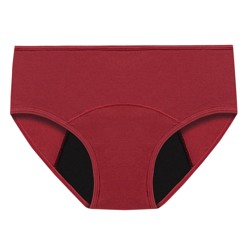 Calcinha menstrual tamanho grande para mulheres, absorvente, impermeável, líquida, sem traços, cintura média, monocromática, triangular, calcinha fisiológica, 4 peças