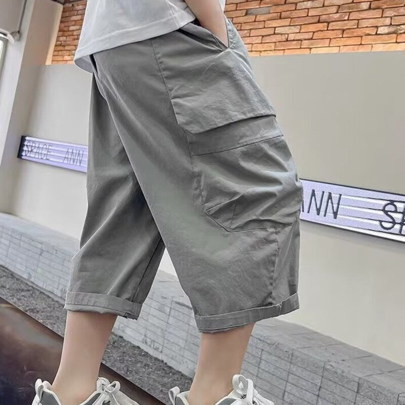 Boys' Pants Summer New Children's Summer Mid-pants Boys' Three-point Casual Loose-waisted Wide-leg Pants