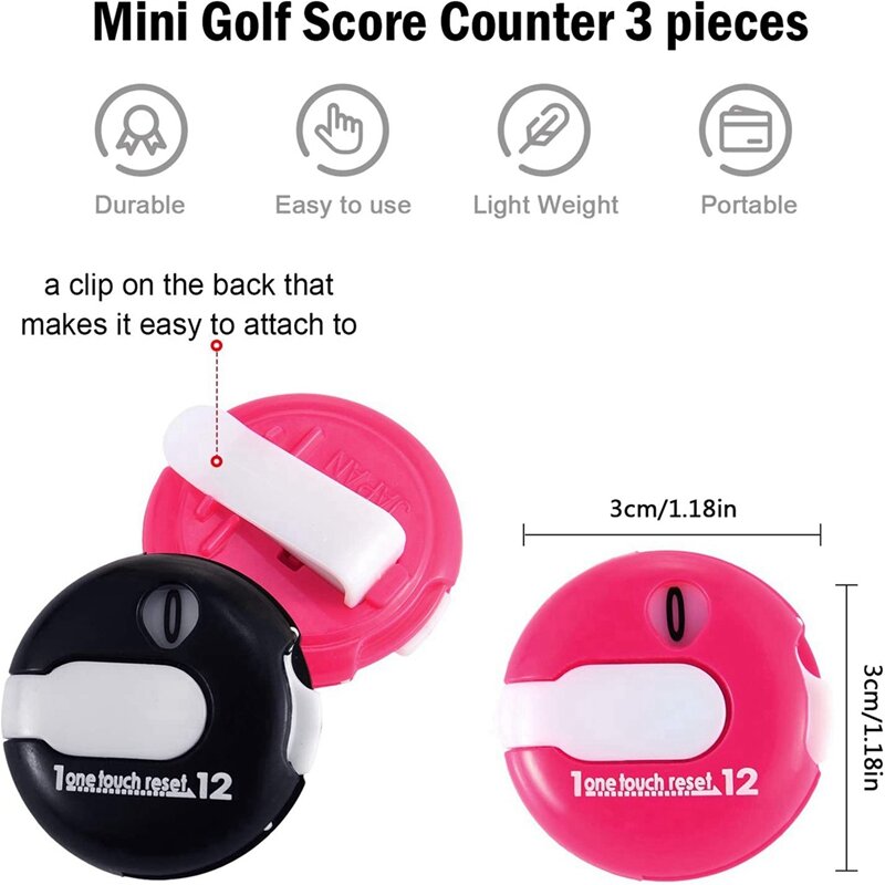 6 Stuks Minigolfscore Teller Golfslagteller Met Één Contact Reset Shot Putt Indicator Sportaccessoires