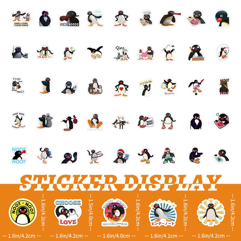 10/30/100 buah stiker grafiti kartun Penguin, paket stiker binatang Kawaii tahan air alat tulis koper DIY untuk anak-anak