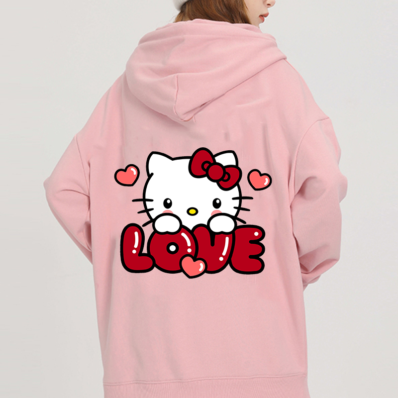 Kawaii Hello Kitty casual cute print unisex hoodie spring and autumn Sanrio cartoon casual sports street print hoodie
