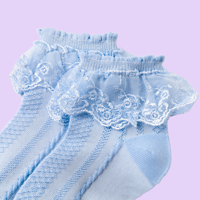 4/8 paia di calzini corti per bambini calzini da principessa con volant bianchi in pizzo a rete traspirante bianco rosa blu per neonate bambini Toddler