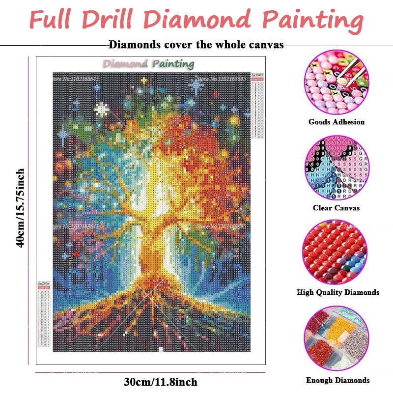Life Of Tree Art DIY Diamond Painting Night Starry And Plant Full Rhinestone Mosaic Embroidery Cross Stitch Kit Home Decor Gifts