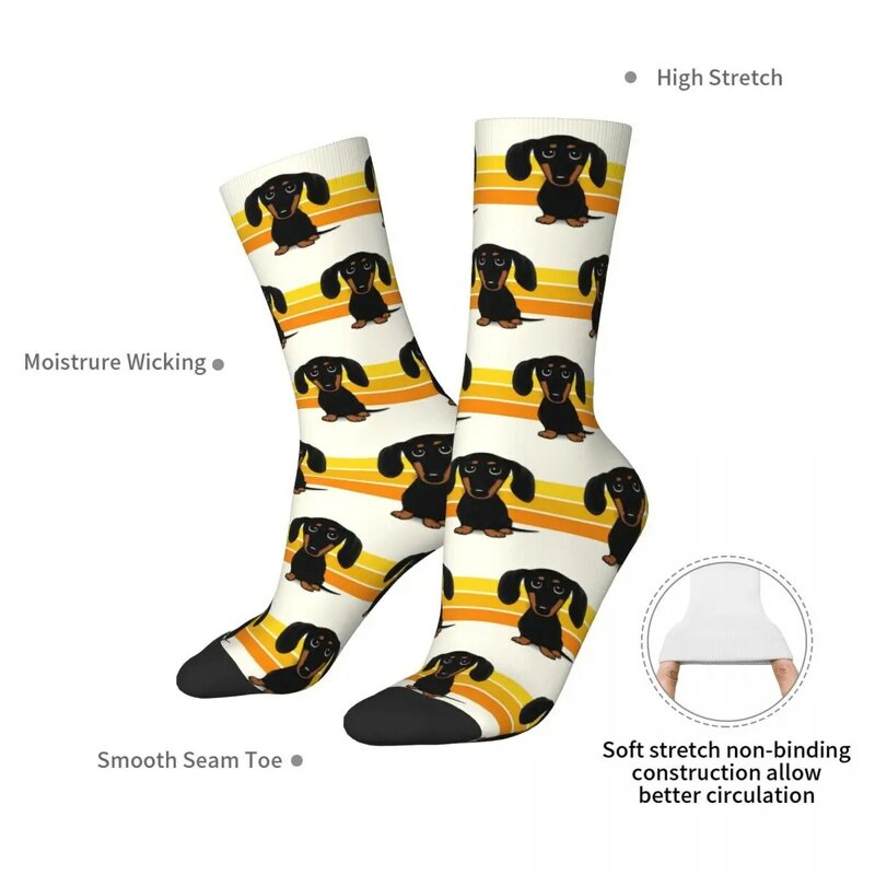 Милые Черные и Желтые гладкие носки с таксой с мультяшным рисунком собаки Харадзюку мягкие чулки всесезонные длинные носки для мужчин и женщин Подарки