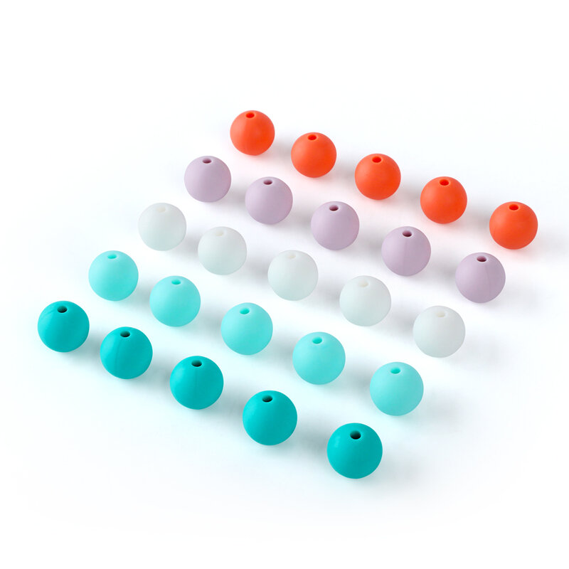 20Pcs 9mm Silicone Beads Food Grade Baby Teething Chewable Beads DIY Pacifier Chain Necklace Accessories Baby Teether Round Bead