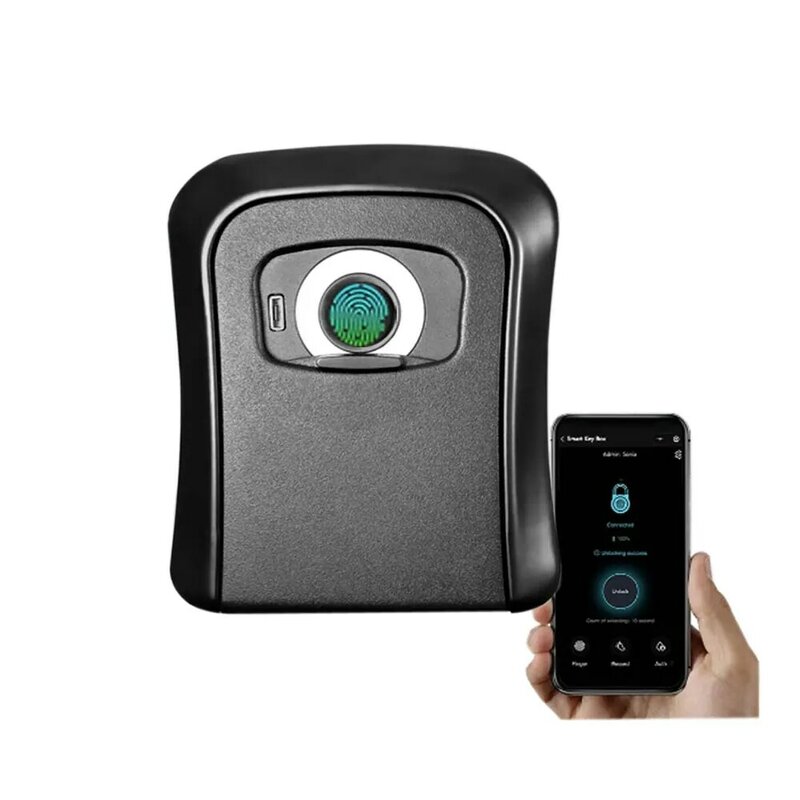 Smart fingerprint lock box key box security Outdoor Wall Mounted mobile phone APP remote connection control BOX