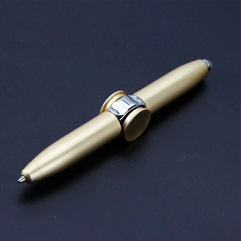 Pena LED pena bola Fidget Spinner tekanan hadiah siswa pulpen putar LED memutar pena alat tulis pena Fidget