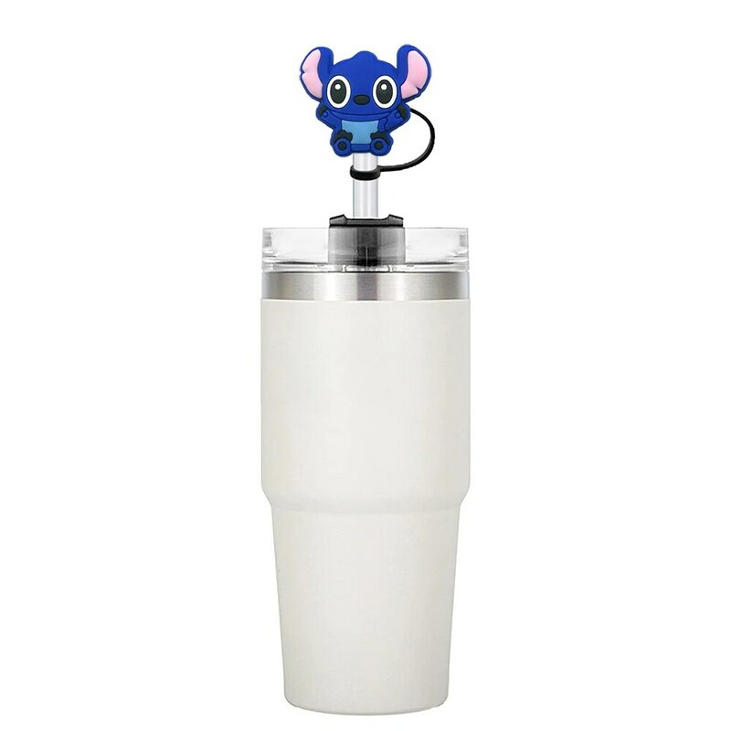 Hot Toys Stitch Straw Cover for Stanley Cup,Straw Topper Compatible with 30&40Oz Tumbler Handle,10mm/0.4in Silicone Straw Cover