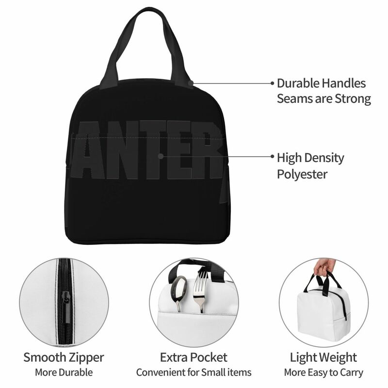 Bolsa de almuerzo de moda Pantera Heavy Mental Rock Band, aislamiento Bento, papel de aluminio, bolsa de arroz, paquete de comida, bolso de hielo