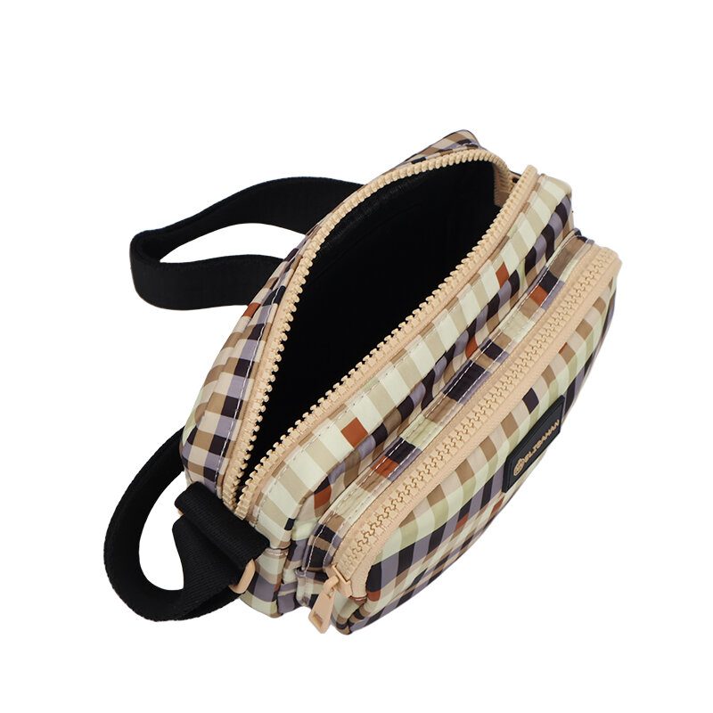 간단한 작은 사각형 패턴 학생 숄더 크로스바디 백, 대용량 캐주얼 휴대용 여성 소녀 쇼퍼 지퍼 지갑