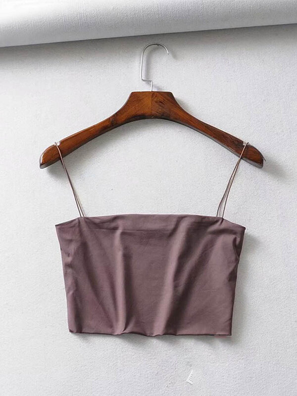 2022 Summer Women's Crop Top Sexy Elastic Cotton Camis sleeveless Short Tank Top Bar