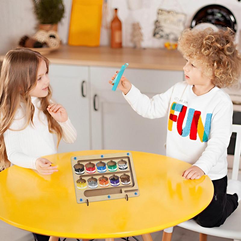 나무 자기 색상 번호 미로 55 구슬 아기 몬테소리 교육 어린이 장난감, 색상 인식 게임 선물