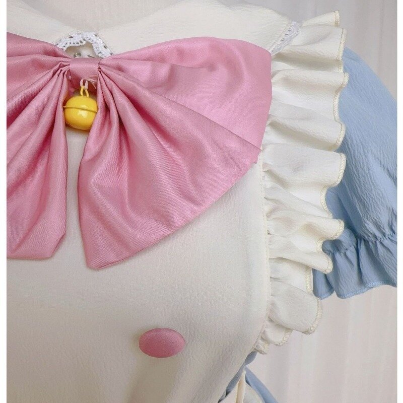 Blue Cute Lolita Cat Maid Short Dress Costumes Cosplay Cat Girl Maid Lolita Dress Suit for Waitress Maid Party Stage Costumes
