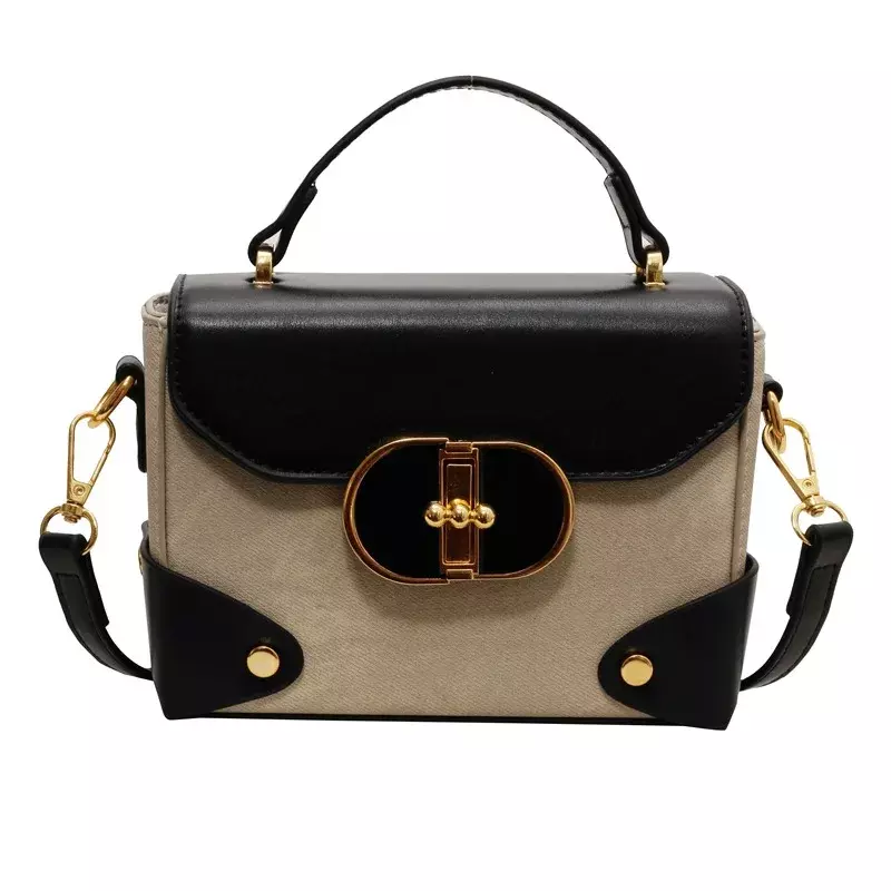Popular Small Women's Fashion All-Matching 2024 New Retro Shoulder Messenger Portable Small Square Box Bag