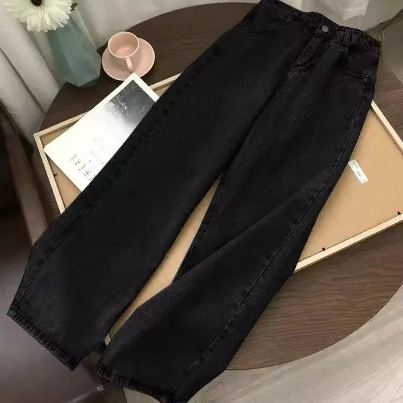 Harajuku Jeans personalizado para homens e mulheres, calças largas, streetwear gráfico, cintura alta, calças de perna larga, Y2K, novo