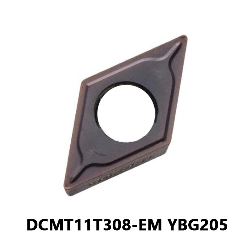 Insertos de carburo DCMT11T308 DCMT, DCMT11T308-EM YBG205 para mecanizado de acero inoxidable, herramienta de torneado interno CNC, cortador de Metal