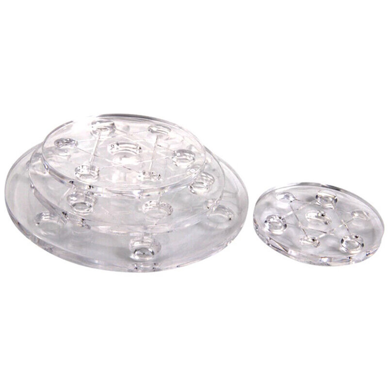 Boule de cristal de base acrylique ronde, affichage de support astronomique, ornement de ballon d'eau, sept étoiles, T1