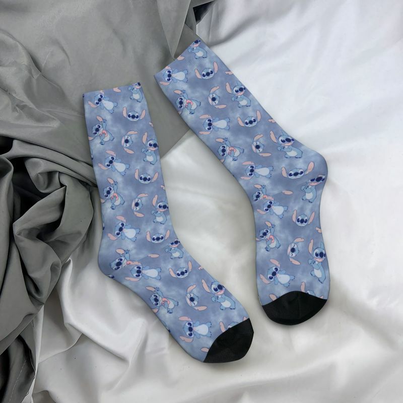 Calcetines de vestir con patrón de puntada de Disney para hombre y mujer, medias cálidas y divertidas de Anime, novedad