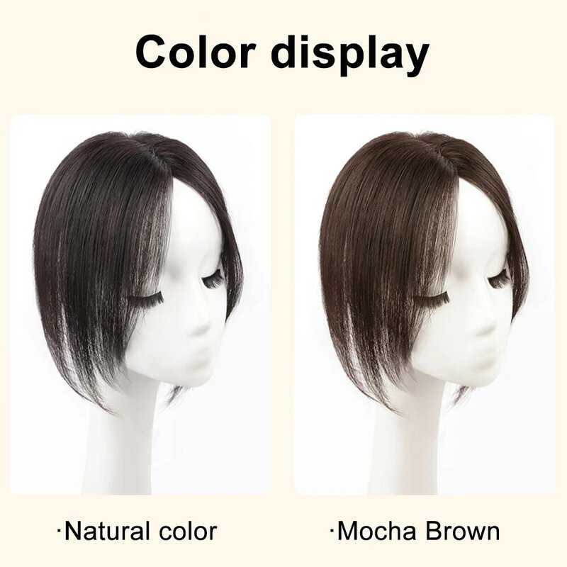 Nakładki na ludzkie włosy dla kobiet, 100% nakładka Remy z grzywką, jedwabny klips o 150% gęstości w nakładce, naturalny kolor na grzywkę
