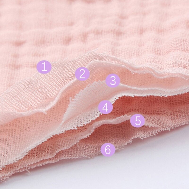 1 Set Pure Cotton Gauze Baby Bibs Breathable Adjustable Newborn Burp Cloths Solid Color Petal Thicken Baby Feeding Drool Bib