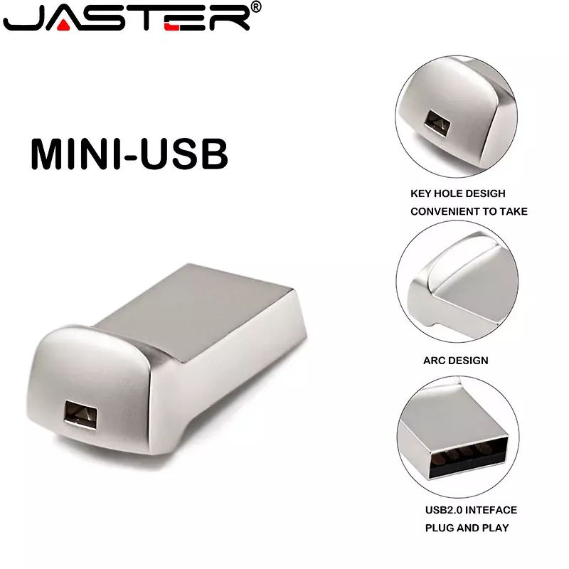 Bonito Mini Metal USB Flash Drive, Pen Drives, personalizado com desenhos, Memory Stick, U Disk, Frete Grátis, 16GB, 32GB, 64GB, 8GB, 4GB