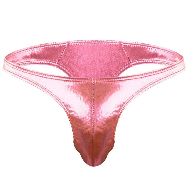 Mens T-Back G-String Thongs Sexy Wet Look Bikini Briefs Underpants Breathable Jockstrap Underwear Low Waist Lingerie
