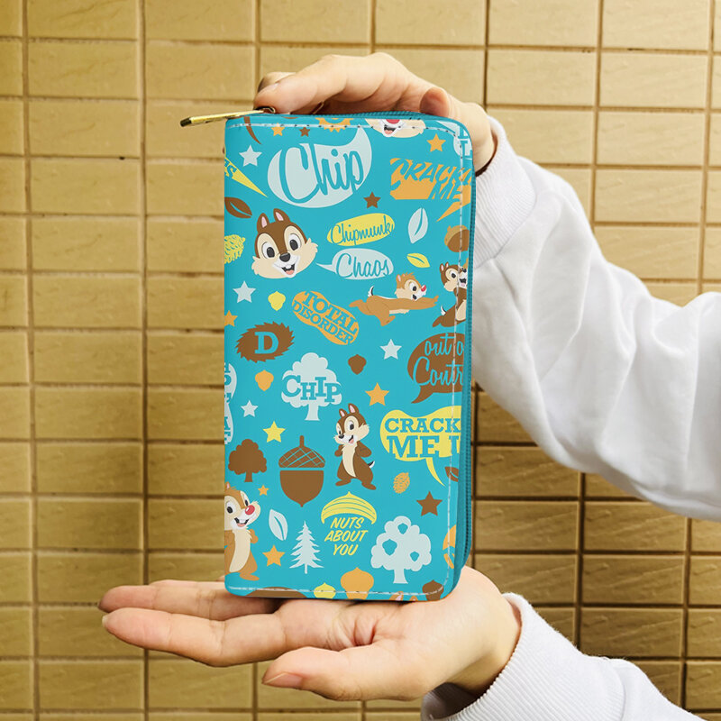 Disney Chip Dale W7410 Anime Briefcases Wallet Cartoon Zipper Coin Bag Casual Purses Card Storage Handbag Unisex Gift