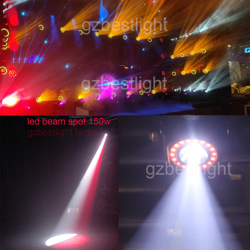 Spot LED movendo luz principal com anel, 3in 1, feixe, lavagem, levou, bw, 150w, 150w, lira, 15gobo
