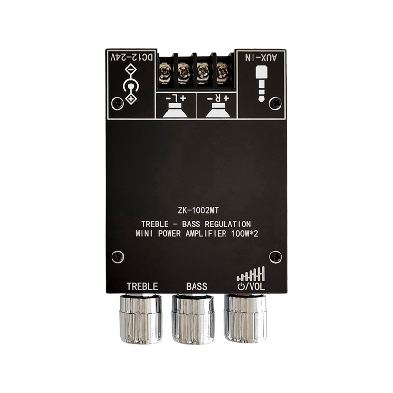 ZK-1002MT 5.0 papan penguat daya Bluetooth 100W papan Amplifier saluran dengan pelindung arus pendek untuk kotak suara