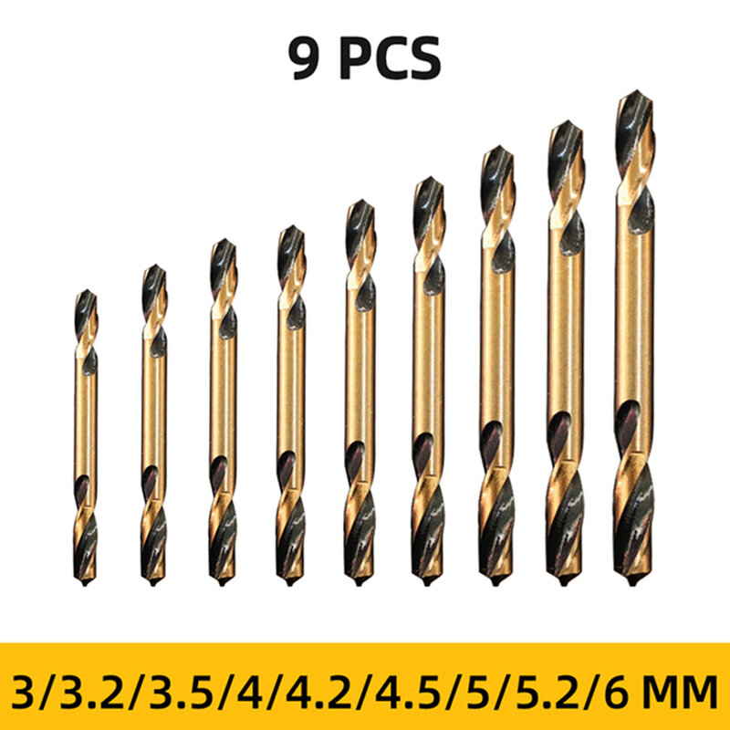 Upgrade Your Drilling Equipment with 9pcs HSS Double Headed Auger Drill Bits for Stainless Steel Iron and More