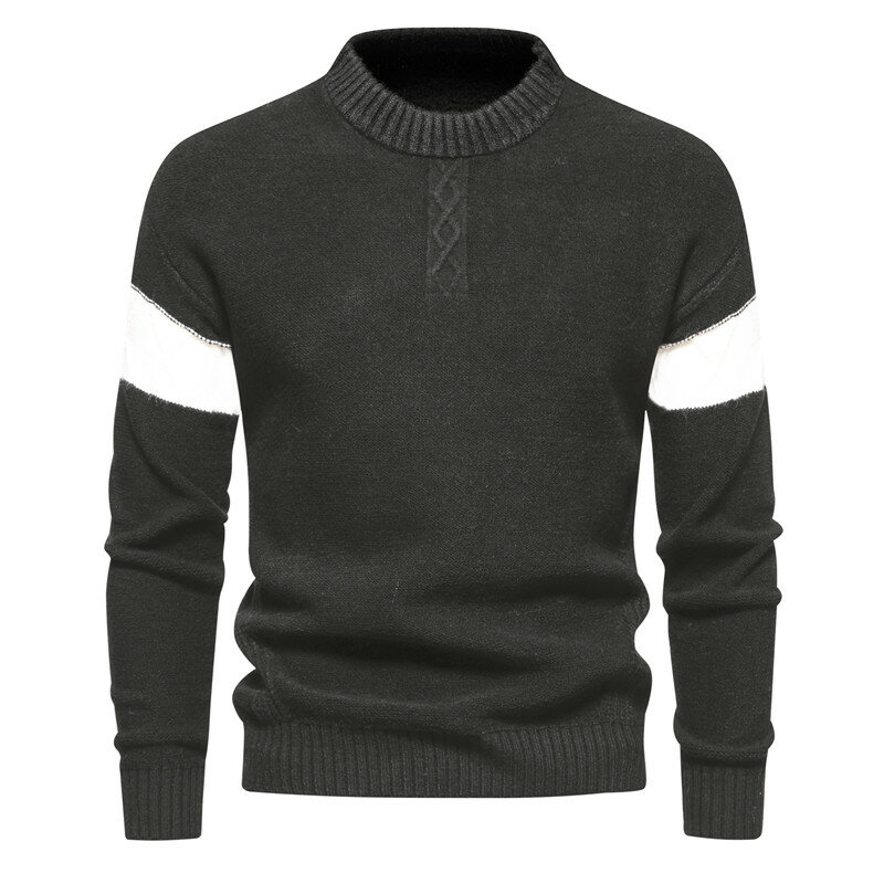Sweater rajut serbaguna pria, switer rajut serbaguna warna Solid baru musim gugur dan musim dingin 2023