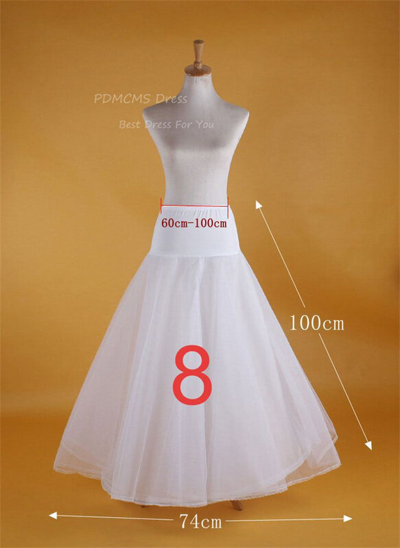 White 6 Hoops Big Petticoat Slips Tulle Skirts Long Puffy Crinoline Underskirt For Ball Gown faldas para mujeres Wedding Dress