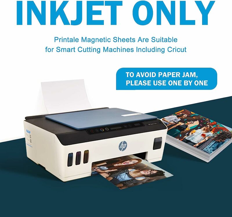 ESHANG-Papel fotográfico brilhante imprimível para impressoras jato de tinta, folhas magnéticas não adesivas, ímã grosso, A4, 8,3x11,7 polegadas, 5 folhas