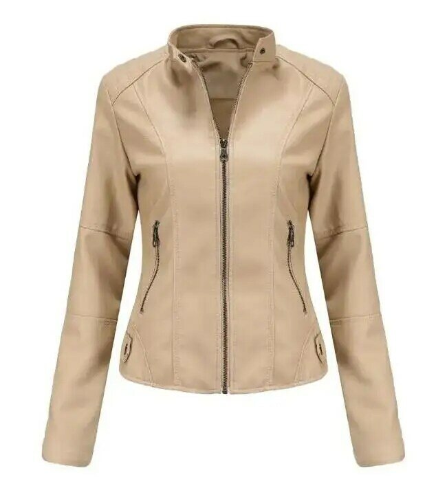 Leather Clothes Women Slim Jacket Spring Autumn High-quality Faux Leather Coat 7 Colors EU Size XS-4XL