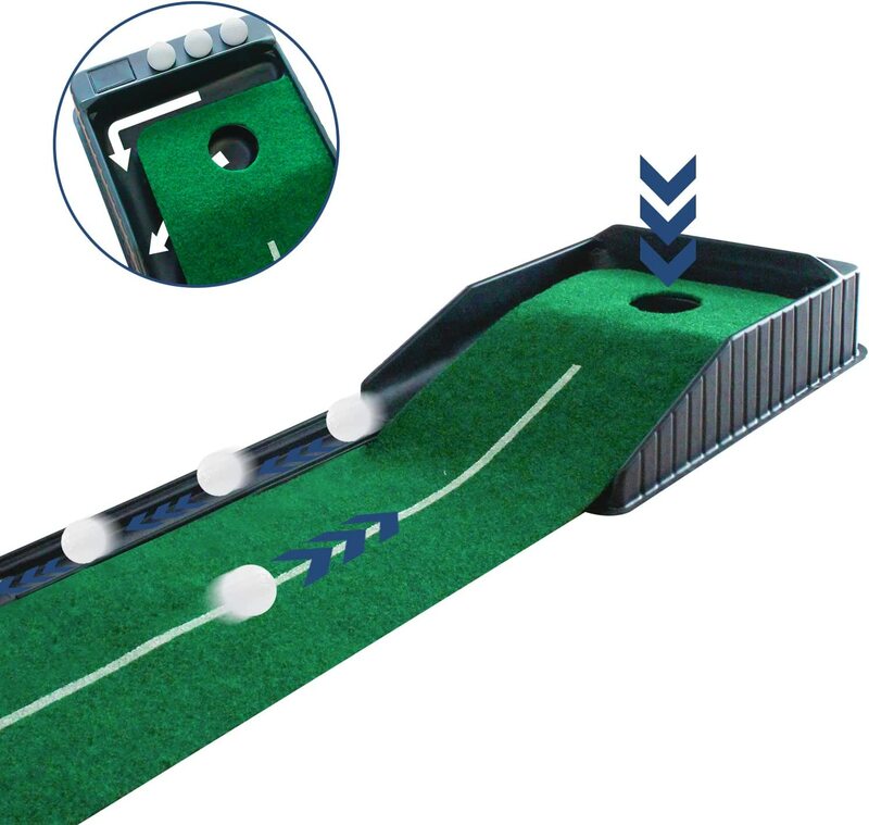 Напольный коврик с системой автоматического возврата мяча для установки в помещении зеленый для мини-игр тренировочное оборудование подарки для гольфистов