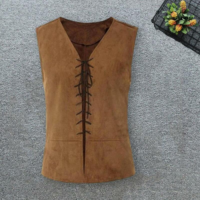 Men Cosplay Medieval Vintage Halloween Tunic Viking Knight Costume Lace Up Cosplay Performance Hallowen Party Role Play