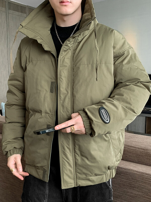 2022 nuova giacca invernale da uomo Warm Parka Fashion Stand Collar cappotto a vento imbottito in cotone solido Parka termico spesso Casual