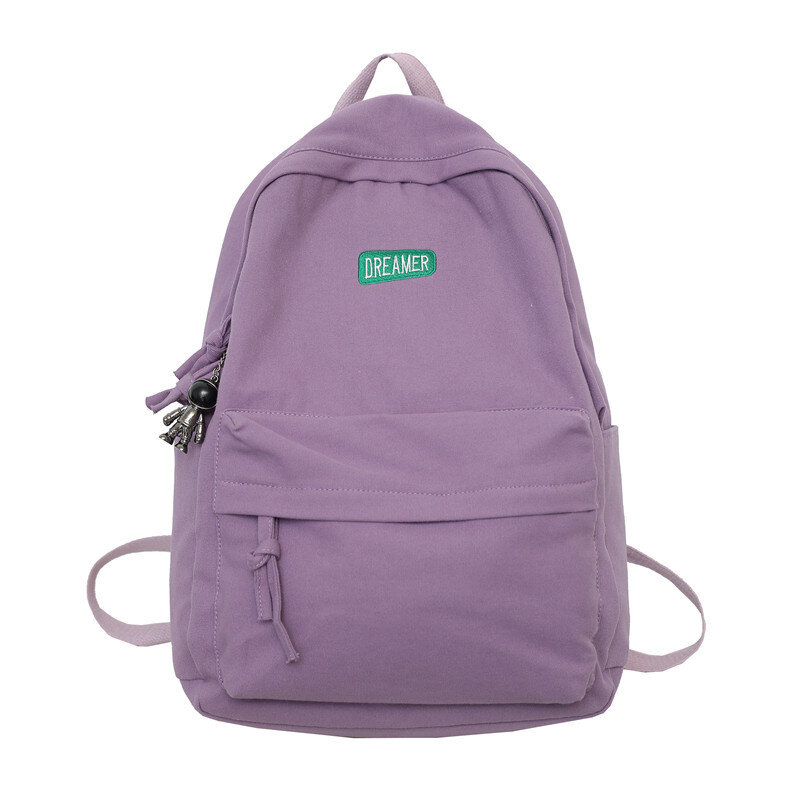 Japanese Canvas Backpack Ins Student Large Capacity Versatile Bag Male Female Couples Solid Color Shopping Travel School New