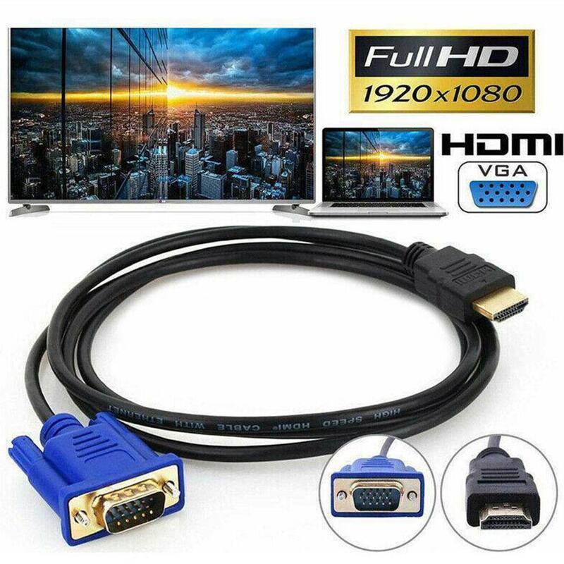 Kabel HDMI ke Vga HDMI dengan adaptor daya Audio kabel HD 1080P HDMI ke kabel koneksi Vga cocok untuk TV PC Laptop Tablet