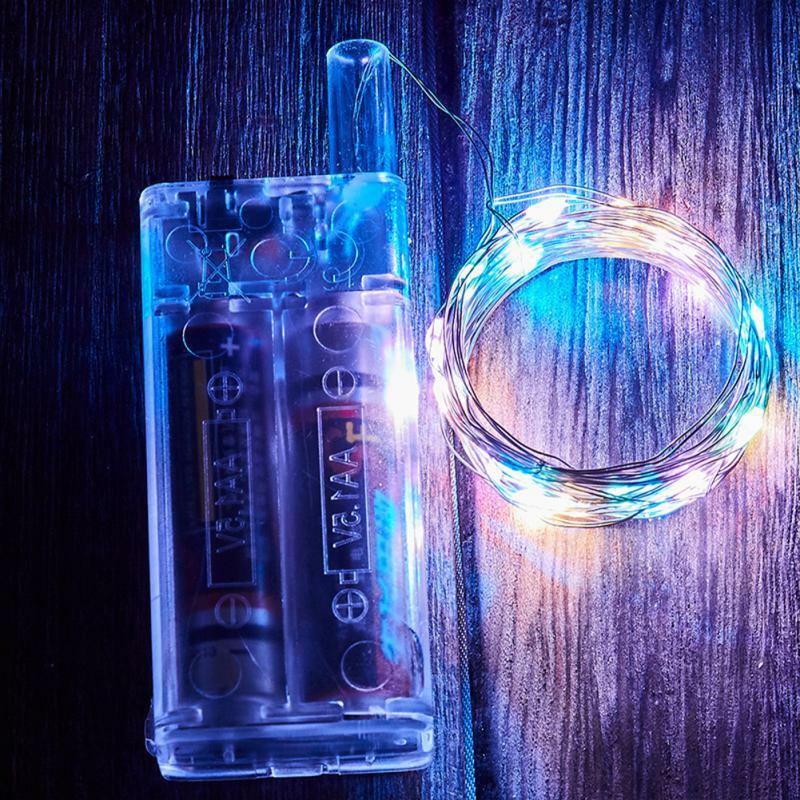 Светодиодсветильник гирлянда 3 м, 30 светодиодов, медная проволочная гирлянда, 2-элементная гирлянда для аккумулятора, нарусветильник гирлянда, Рождественская ярсветильник гирлянда