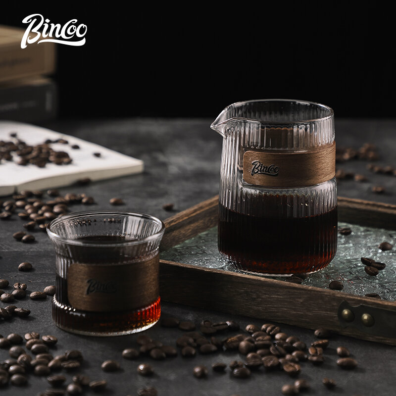 Bincoo hand gebrühte Kaffee-Sharing-Kanne Set hitze beständige Glas-Kaffeekanne für Haushalt und Büro 400ml