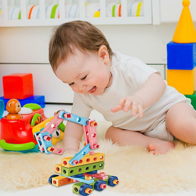 Kleinkind Mutter und Schraube Gebäude Muttern und Schrauben Vorbau pädagogische Montessori Bau Bau Spielzeug Feinmotorik für Jungen
