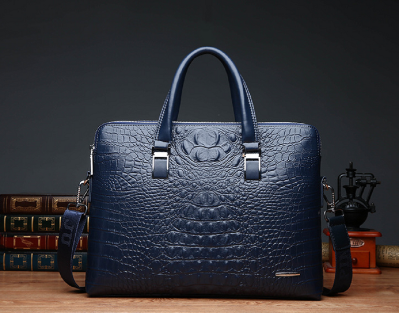 Nowość męska wysokiej jakości skórzana walizka biznesowa modna torba na laptopa z torebka z wzorem krokodyla