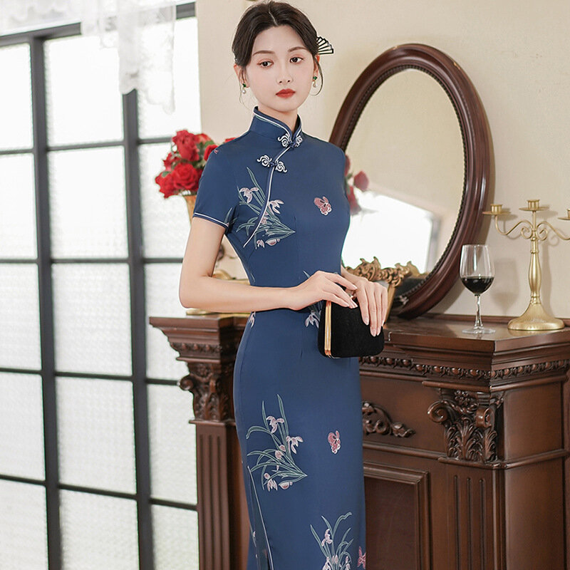 Vestidos Qipao vintage para mulheres, streetwear casual, roupas elegantes, estilo chinês, vestido Cheongsam, estilo étnico, moda, novo